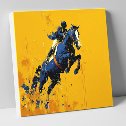 Airborne in Navy show jumping horse canvas wall art