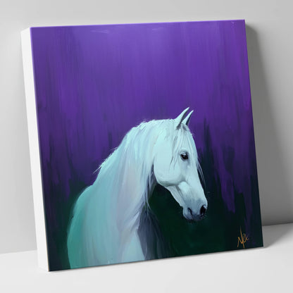 Ethereal Grey in Violet horse breed canvas wall art