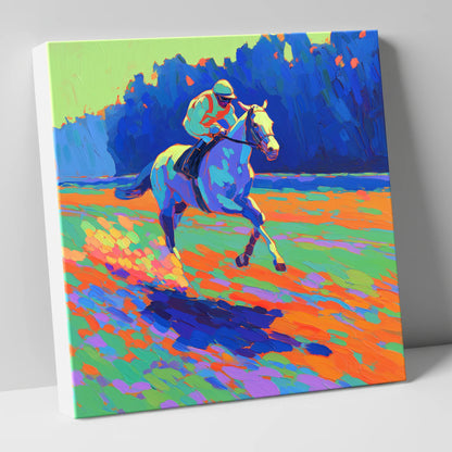 The Vibrant Gallop racing horse canvas wall art