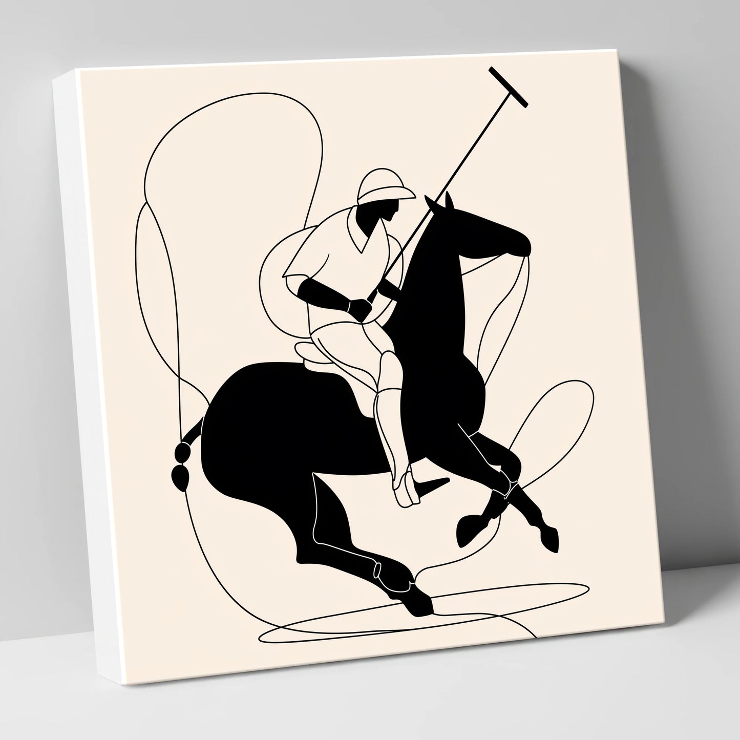 Fluid Polo Strike polo horse canvas wall art