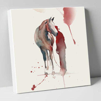 The Quiet Bond horse & rider canvas wall art