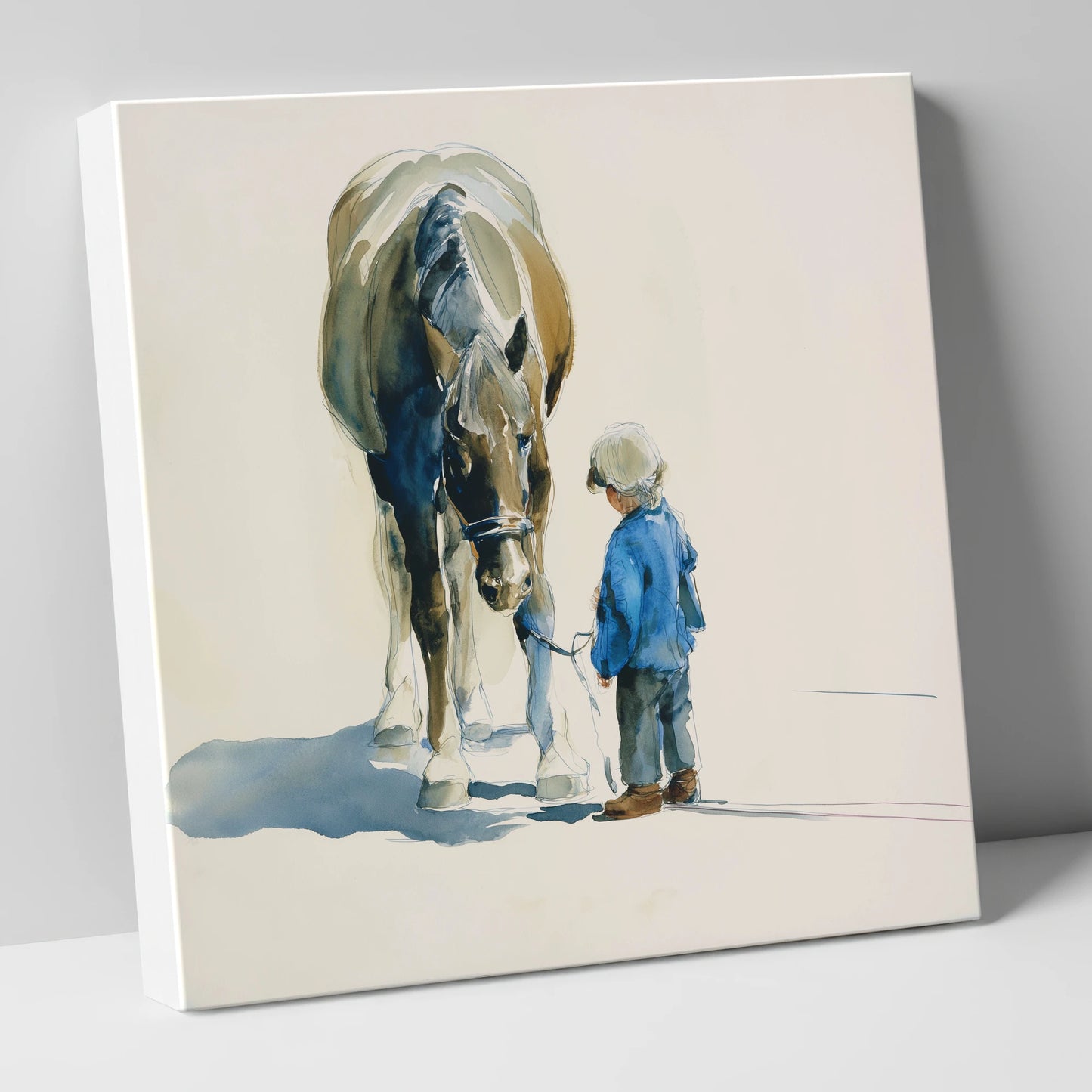 Quiet Understanding horse & rider canvas wall art