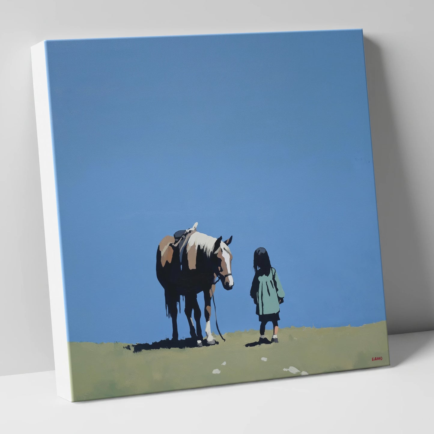 A Quiet Understanding horse & rider canvas wall art