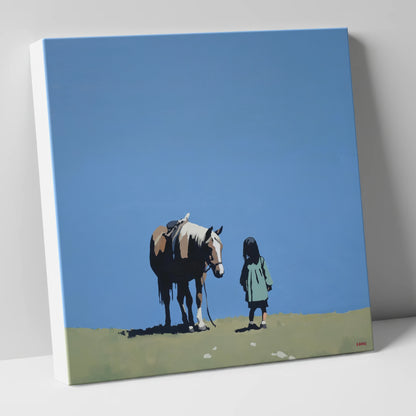 A Quiet Understanding horse & rider canvas wall art