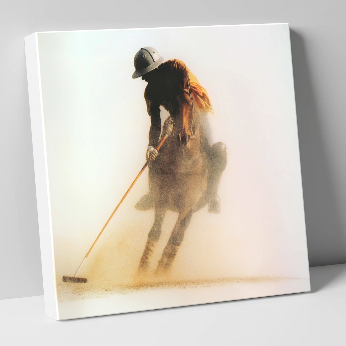 Out of the Dust polo horse canvas wall art