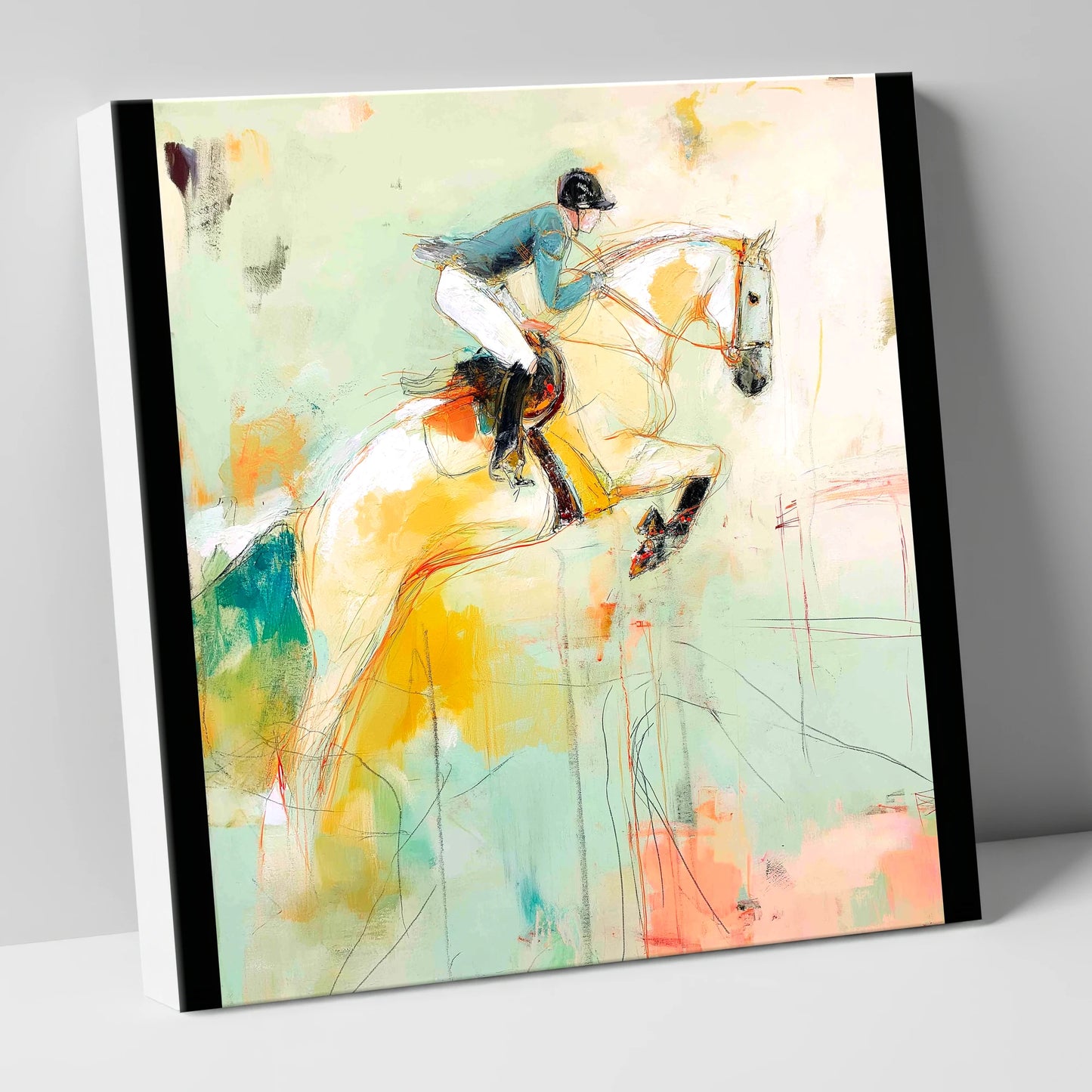 The Perfect Stride show jumping horse canvas wall art