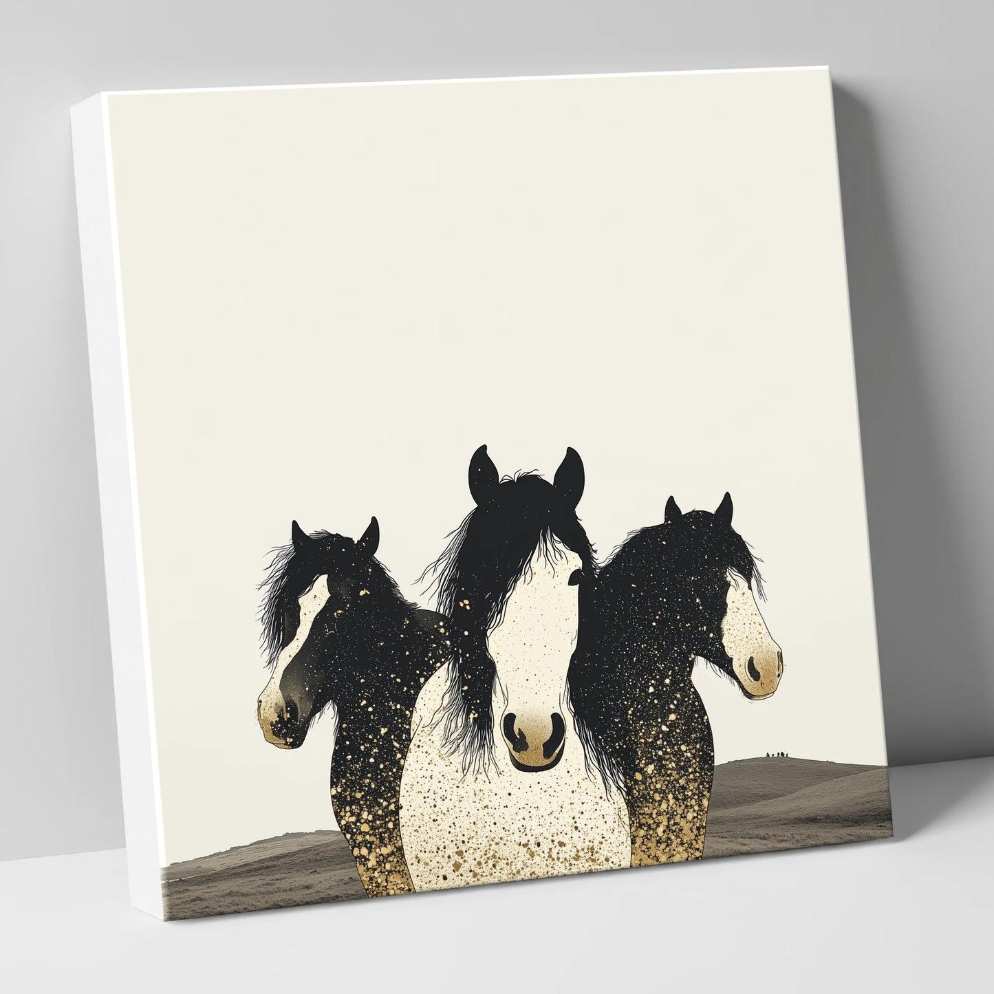Gilded Companions horse landscape canvas wall art