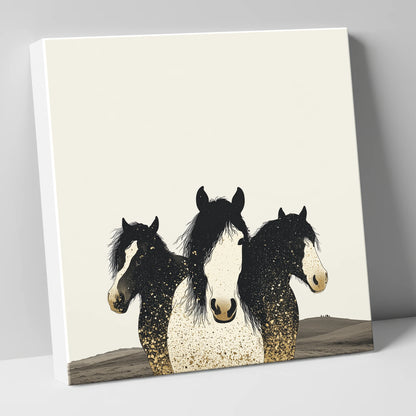 Gilded Companions horse landscape canvas wall art