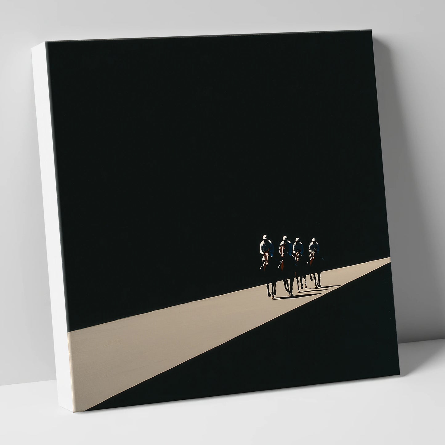Out of the Shadows racing horse canvas wall art