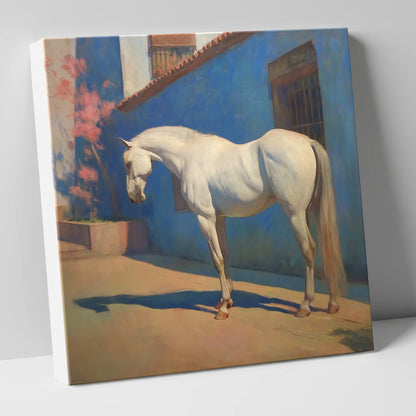 Andalusian in Azure horse breed canvas wall art