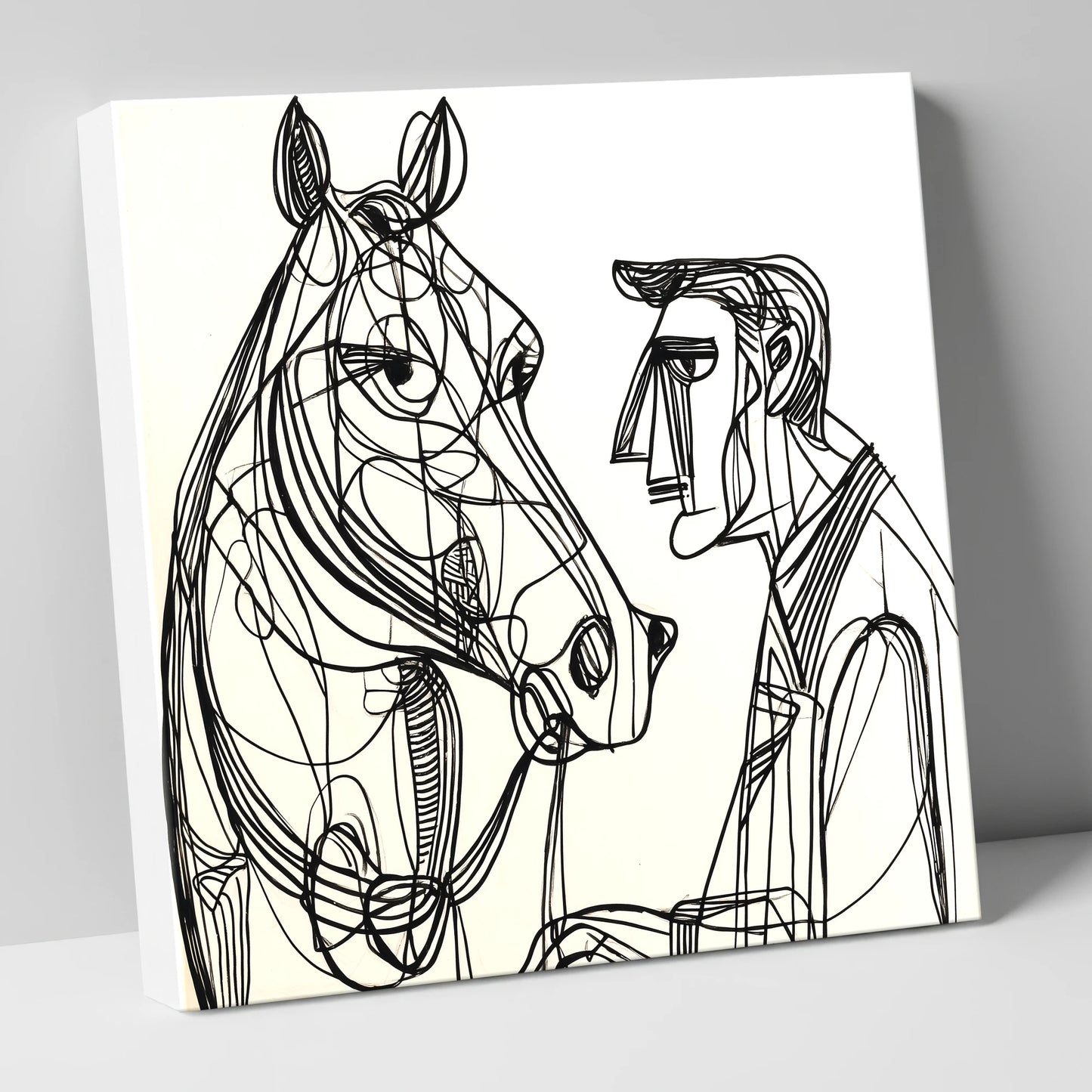 Modern Connection horse & rider canvas wall art