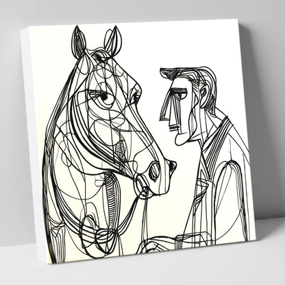 Modern Connection horse & rider canvas wall art