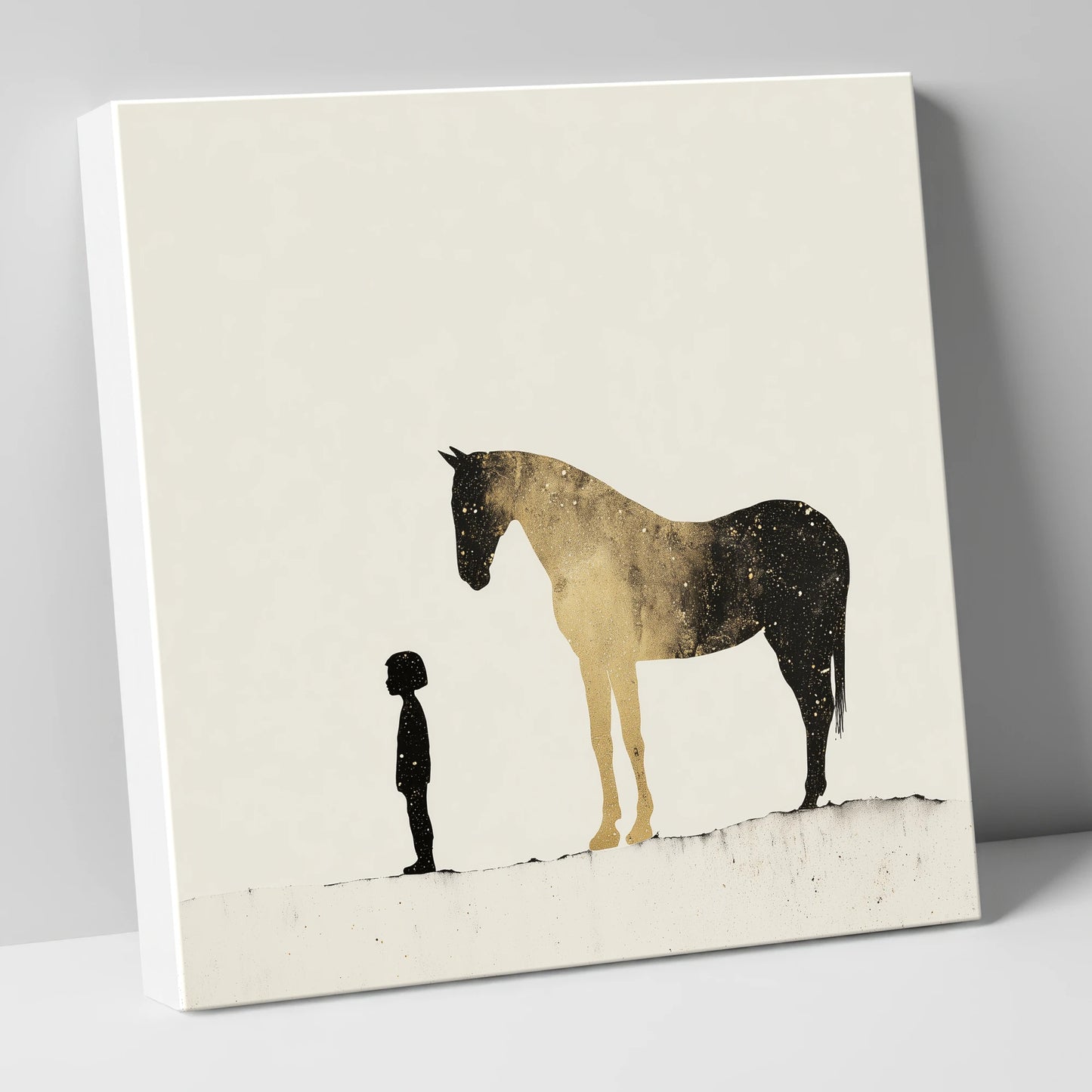 Celestial Bond horse & rider canvas wall art