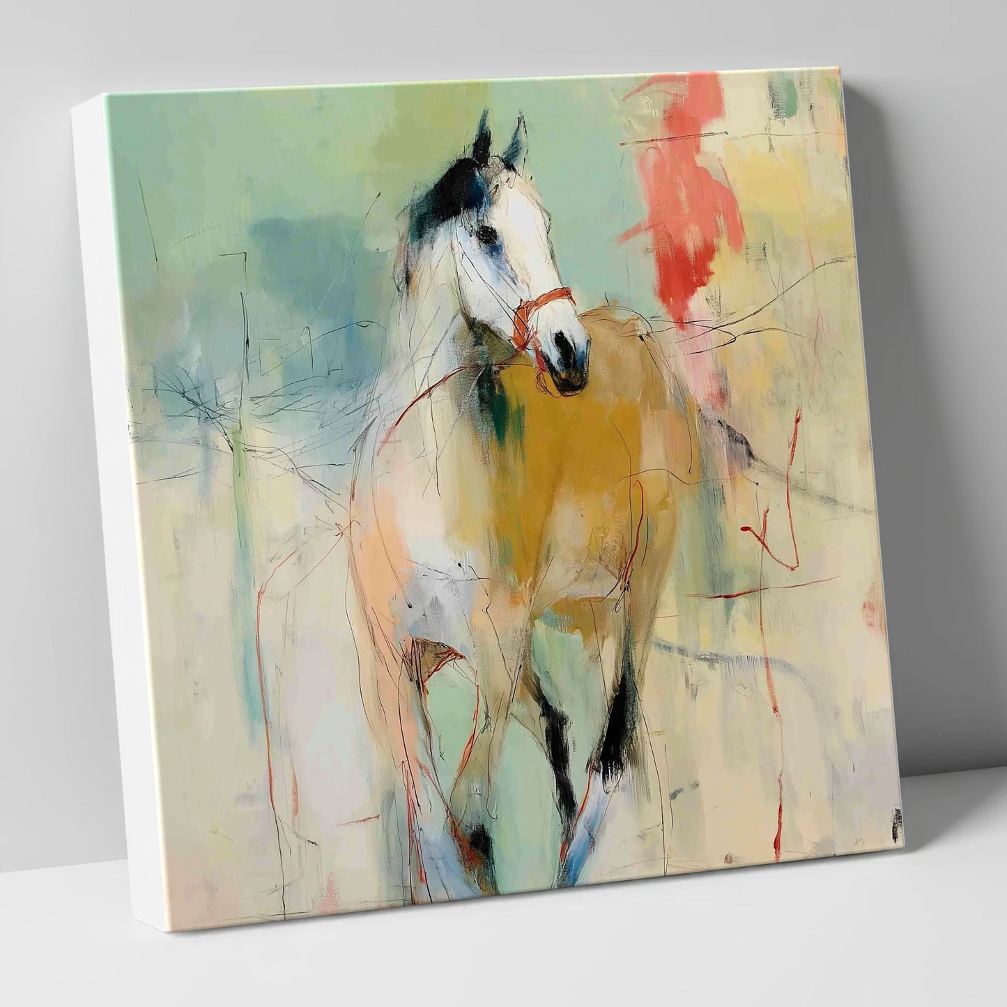 Abstract Paddock Spirit racing horse canvas wall art