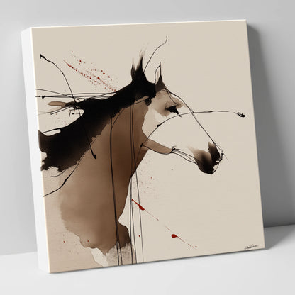 Expressive Ink Profile horse portrait canvas wall art
