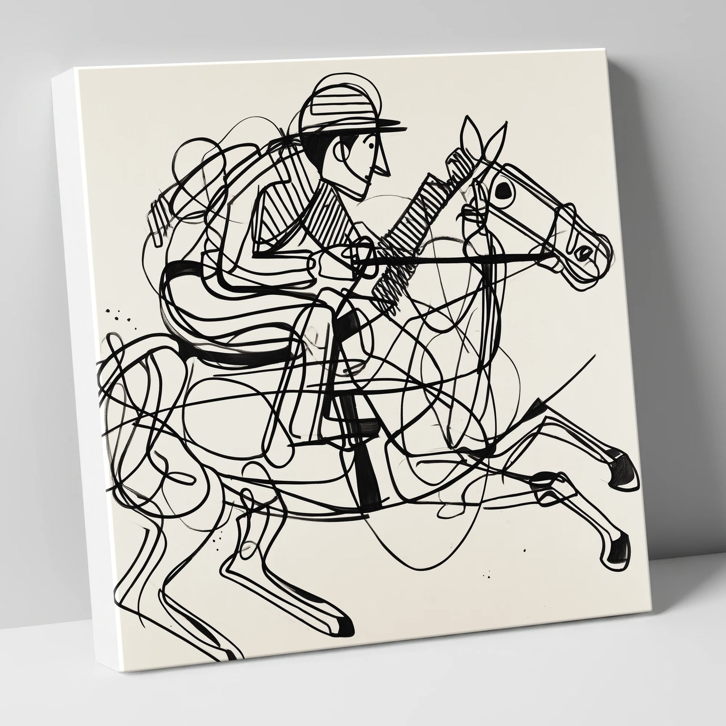 The Abstract Sprint racing horse canvas wall art