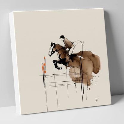 Dynamic Showjumping Flight show jumping horse canvas wall art