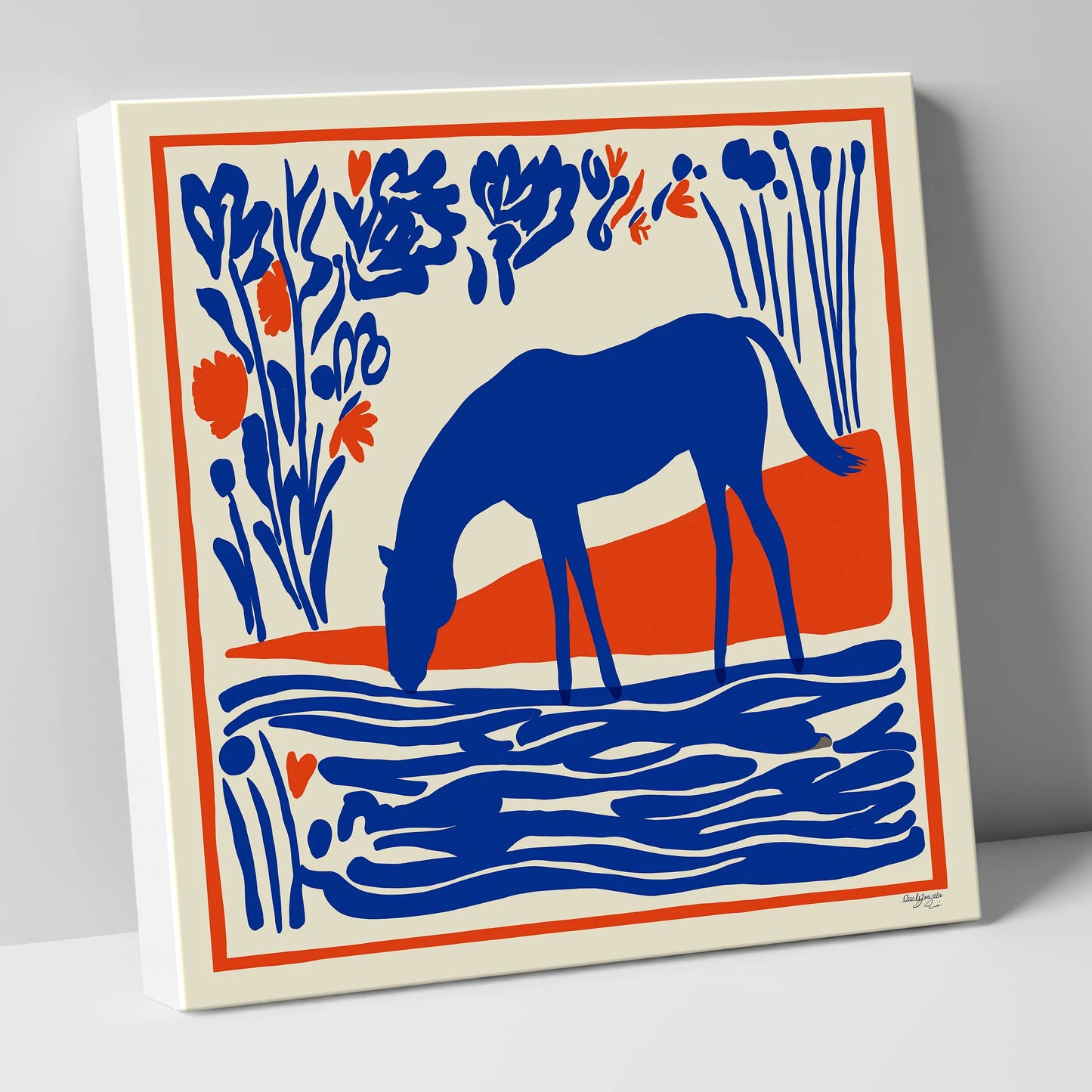 Cobalt Equine Oasis horse landscape canvas wall art