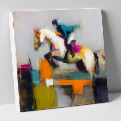 Vibrant Ascent show jumping horse canvas wall art