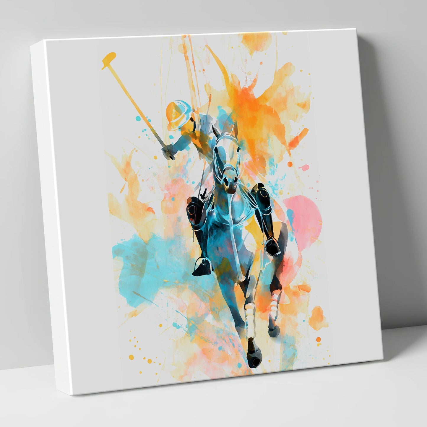 The Decisive Strike polo horse canvas wall art