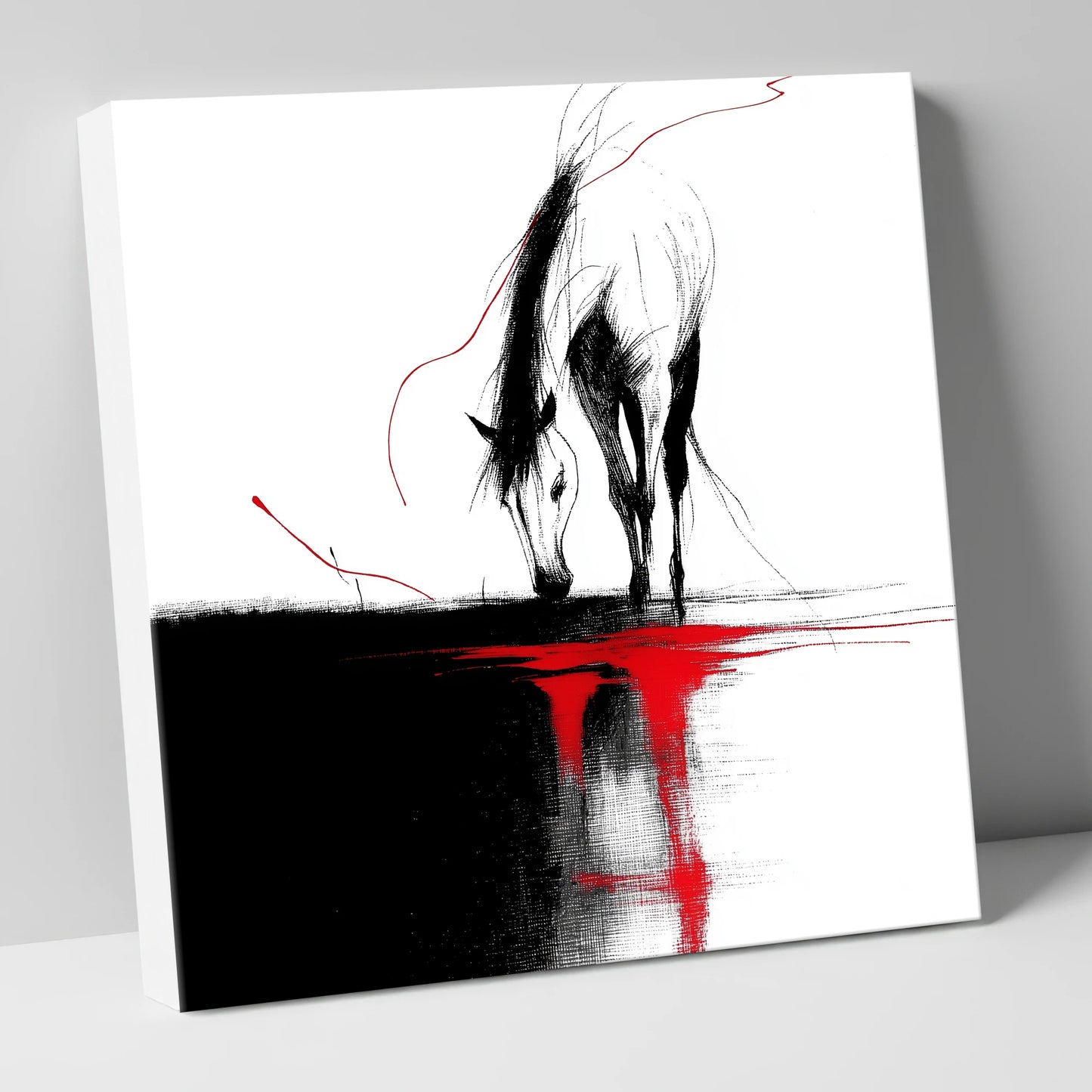 Crimson Reflection horse portrait canvas wall art