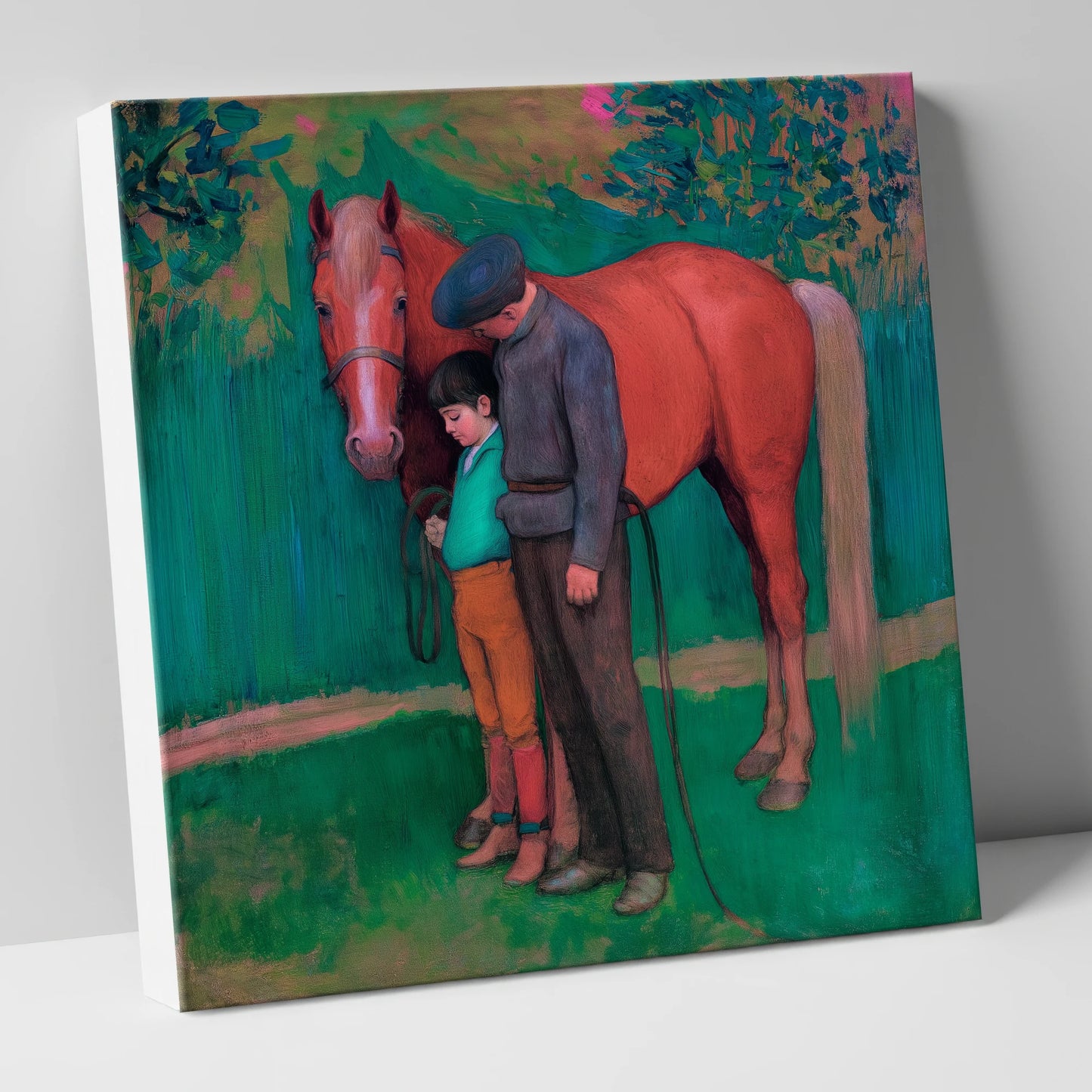 A Quiet Connection horse & rider canvas wall art