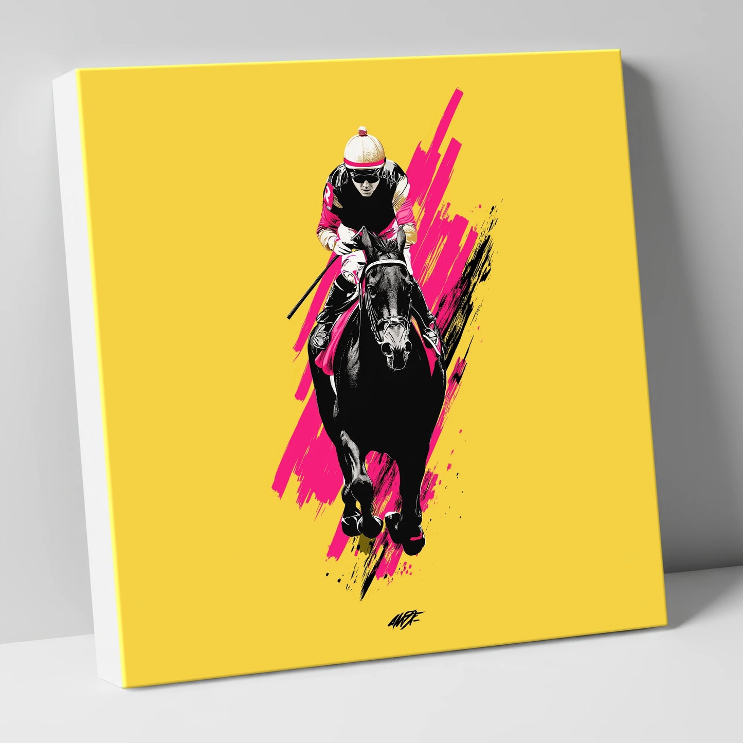 The Front Runner racing horse canvas wall art