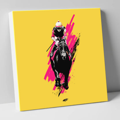 The Front Runner racing horse canvas wall art