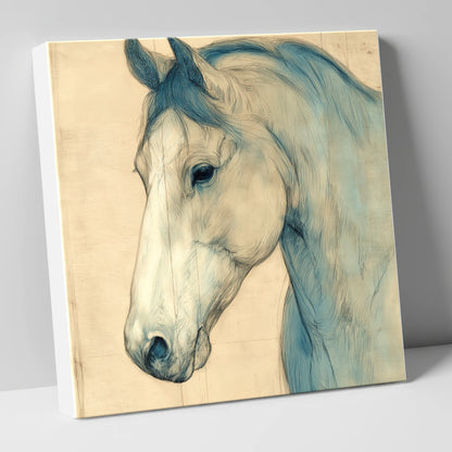 Parchment Profile Study horse portrait canvas wall art