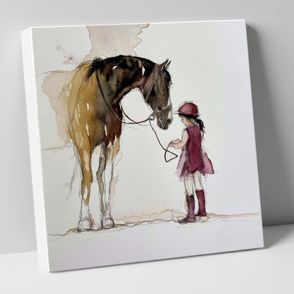 A Gentle Bond horse & rider canvas wall art