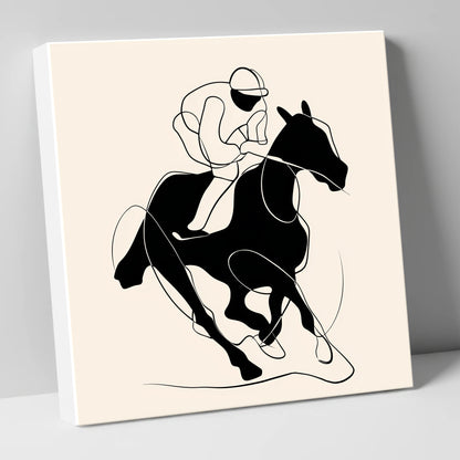 Silhouetted Gallop racing horse canvas wall art