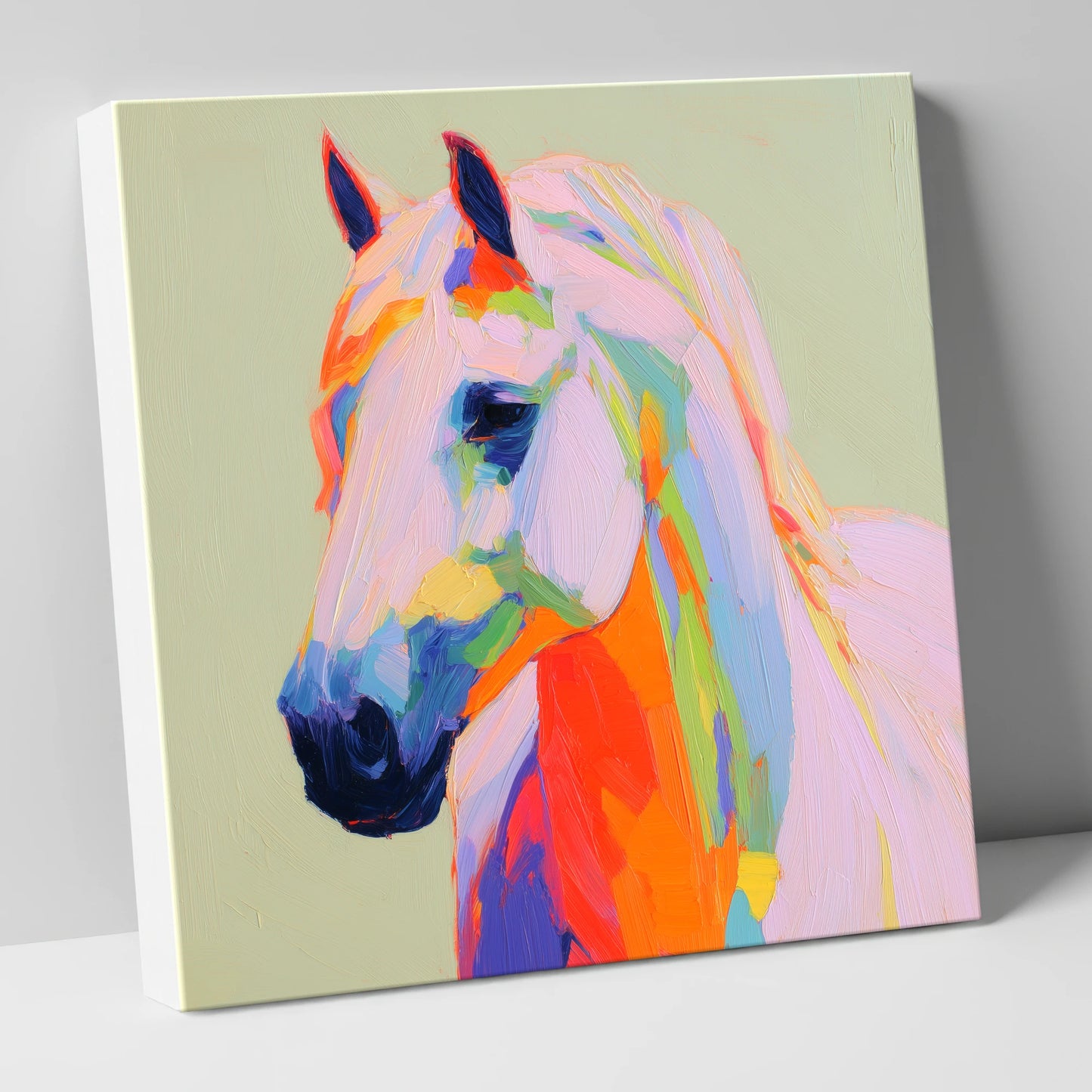 Vivid Equine Profile horse breed canvas wall art