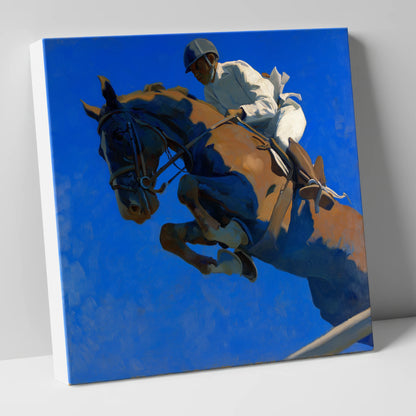 Skyward Bound show jumping horse canvas wall art