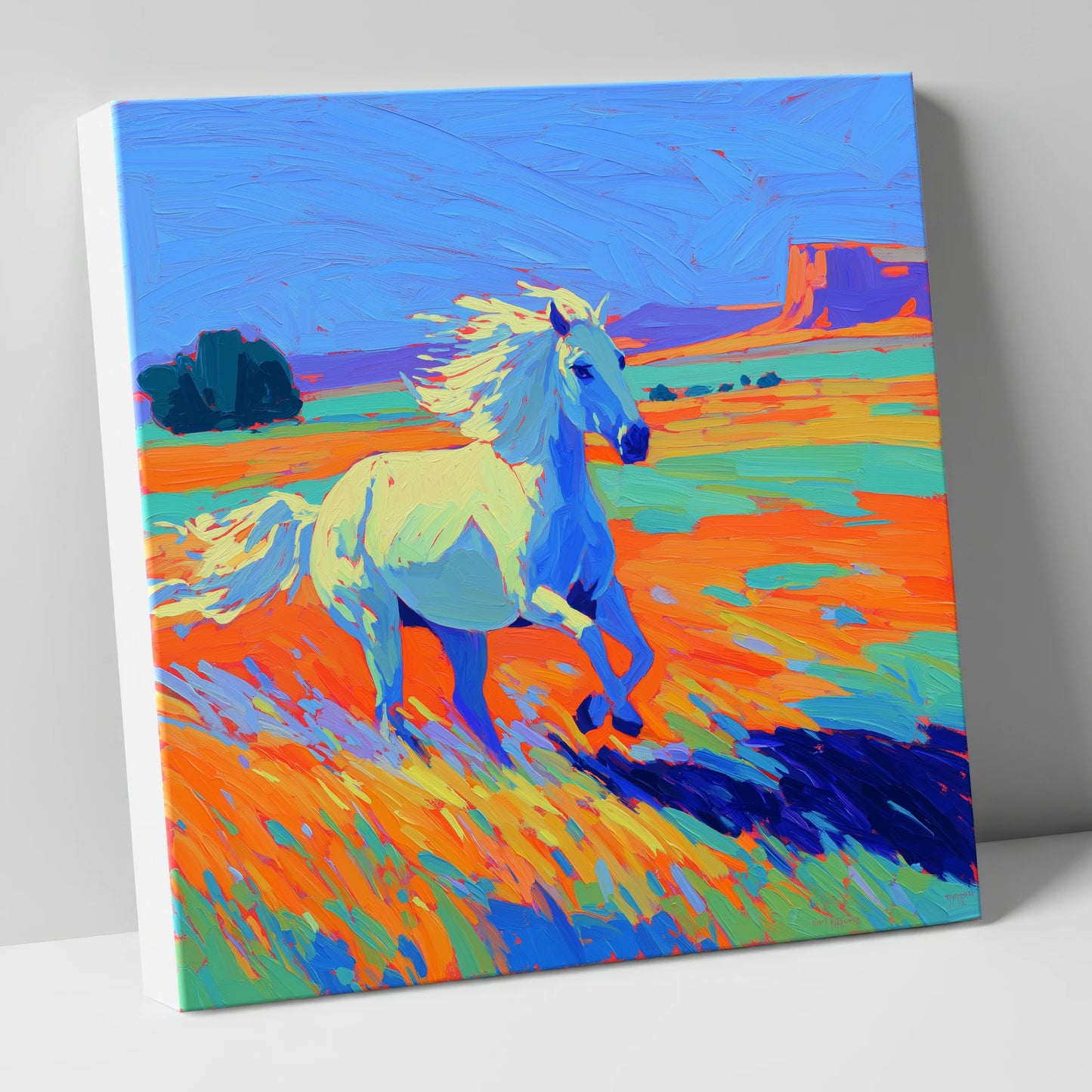 Vibrant Desert Canter wild horses canvas wall art