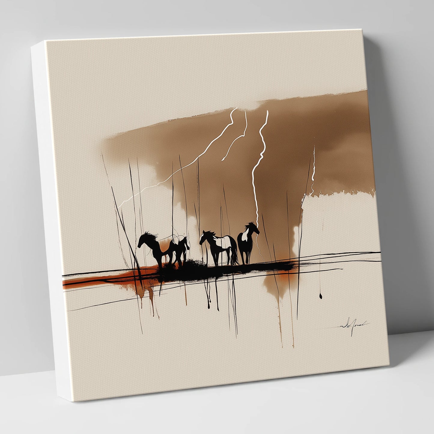 Thunder Over the Plains wild horses canvas wall art
