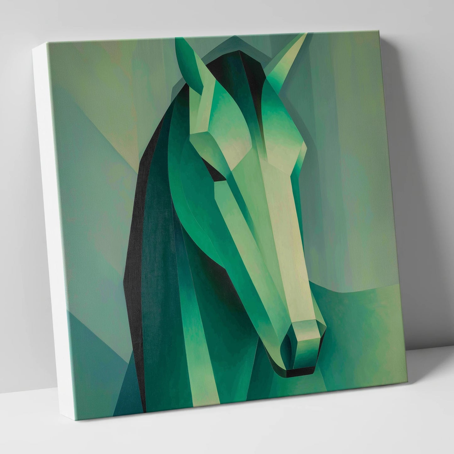 The Emerald Facets horse portrait canvas wall art