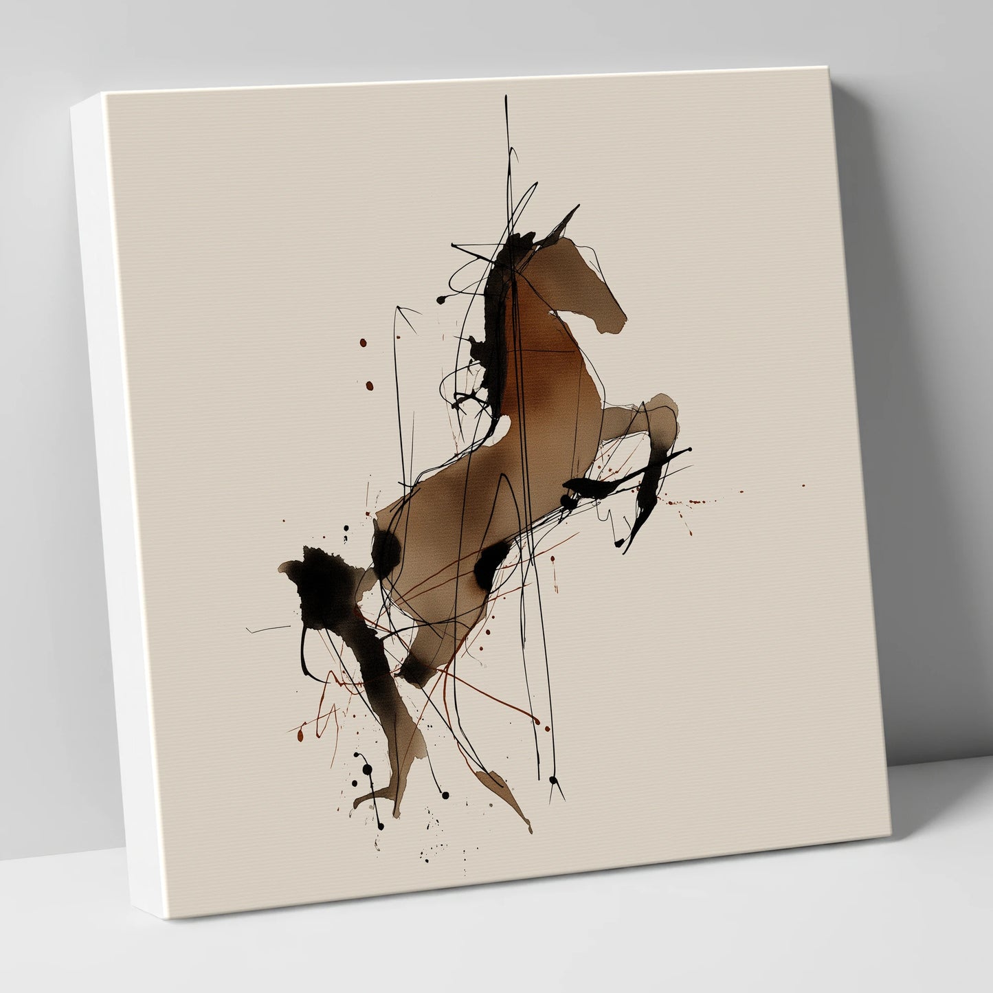 Rearing Spirit horse portrait canvas wall art
