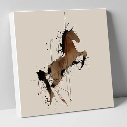 Rearing Spirit horse portrait canvas wall art