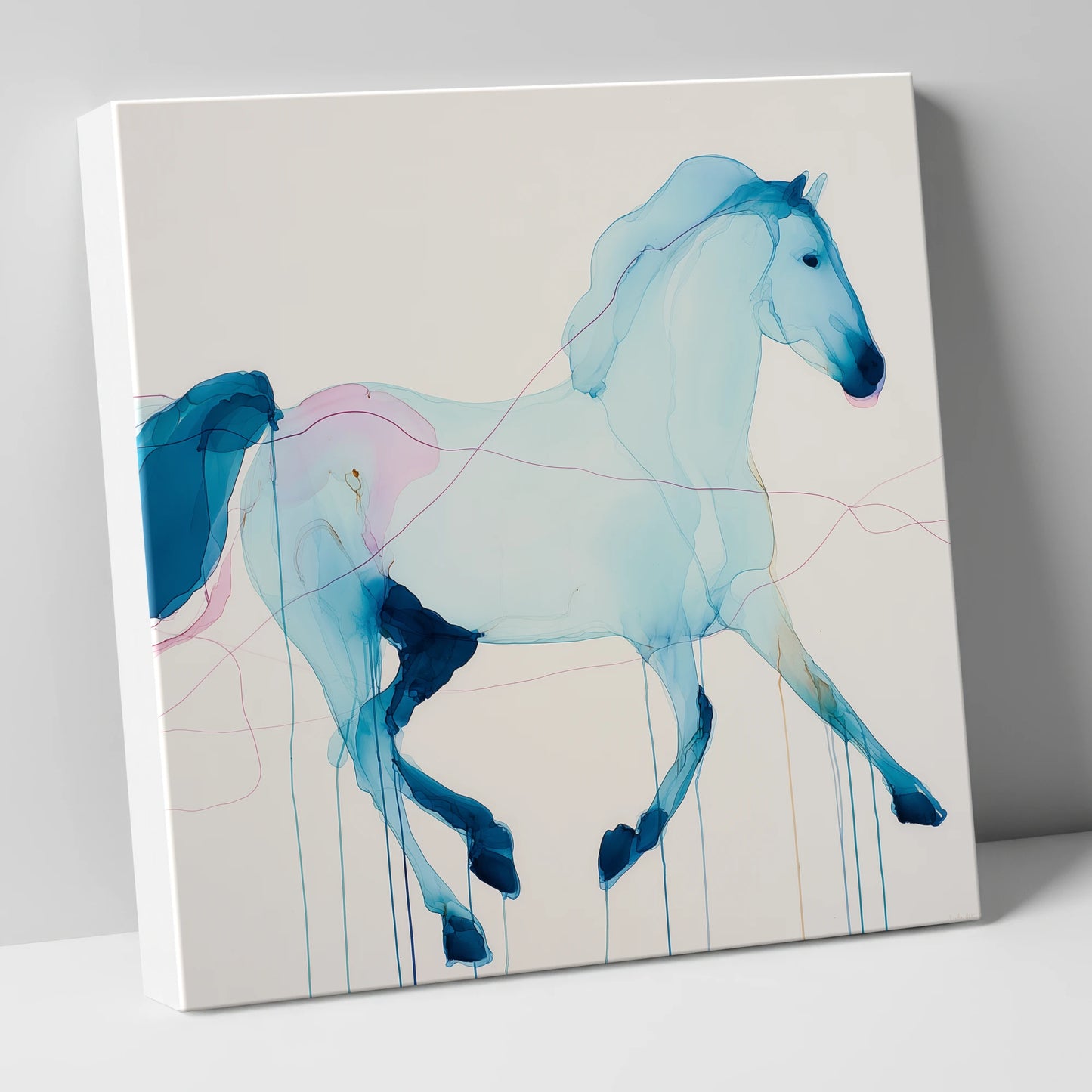 Fluid Azure Grace horse breed canvas wall art