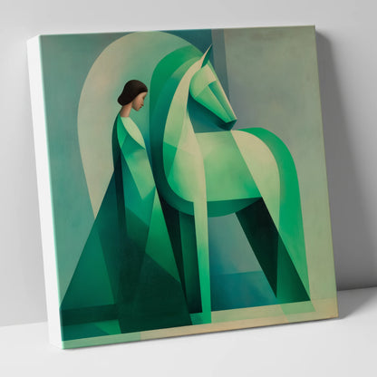 Facets of Connection horse & rider canvas wall art