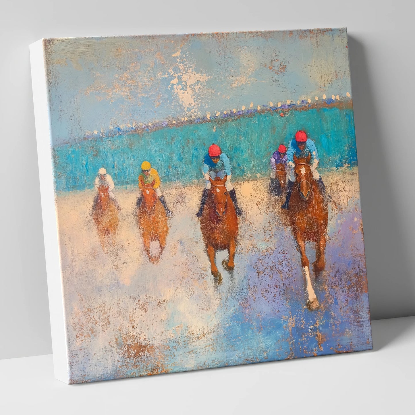 Towards the Wire racing horse canvas wall art