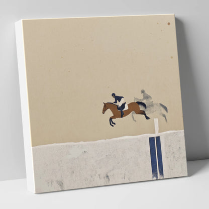 Suspended in Flight show jumping horse canvas wall art
