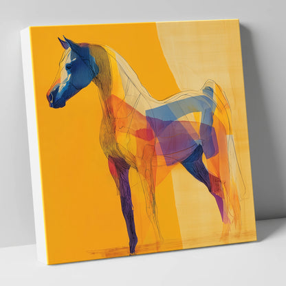 Prismatic Arabian Silhouette horse breed canvas wall art