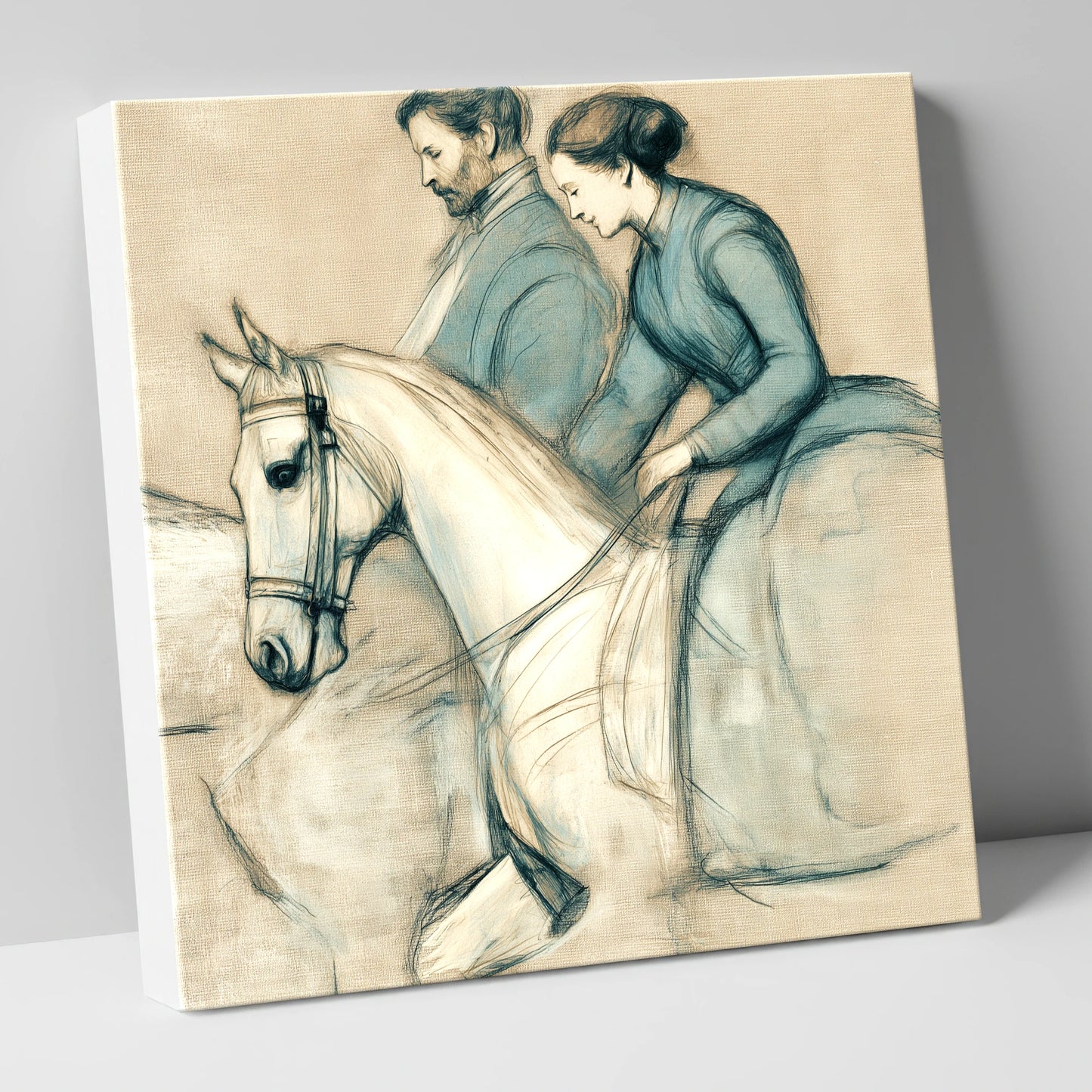 The Shared Journey horse & rider canvas wall art