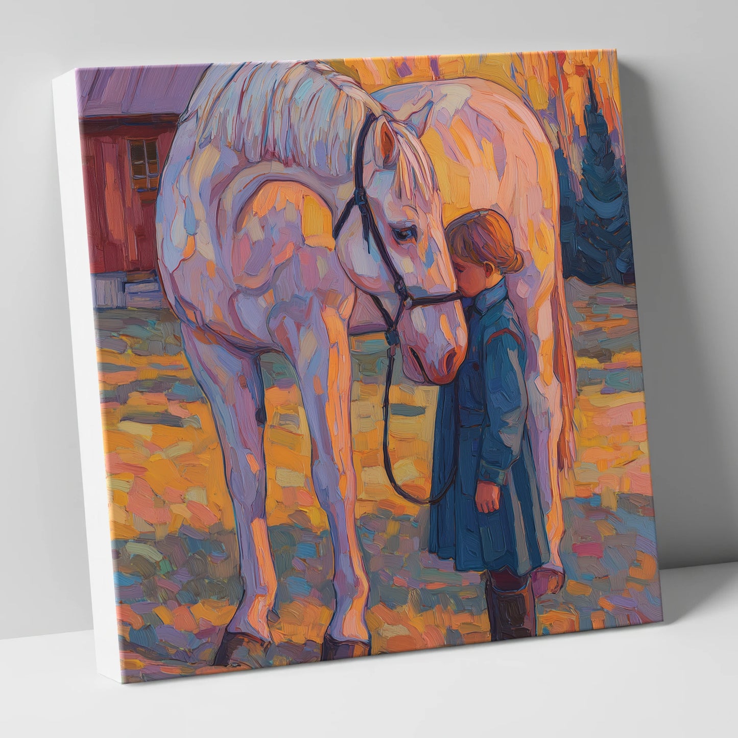 A Quiet Connection horse & rider canvas wall art