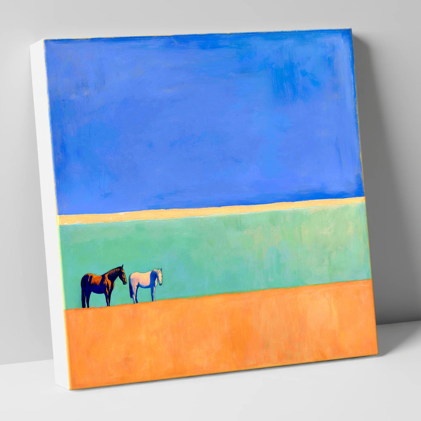Sunlit Plain horse landscape canvas wall art