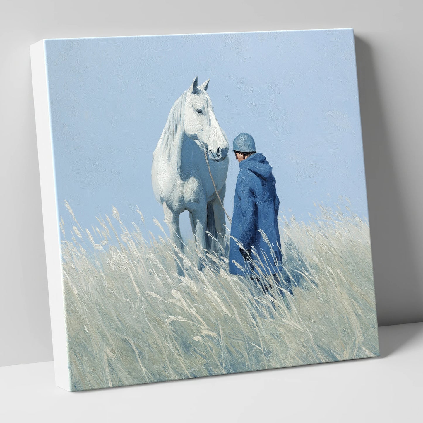 The Quiet Bond horse & rider canvas wall art