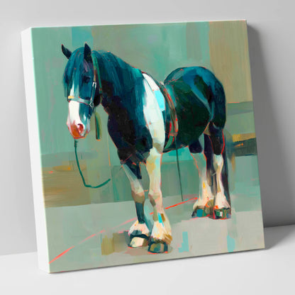 The Stoic Piebald horse breed canvas wall art