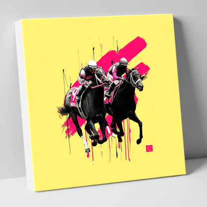 High Stakes Sprint racing horse canvas wall art