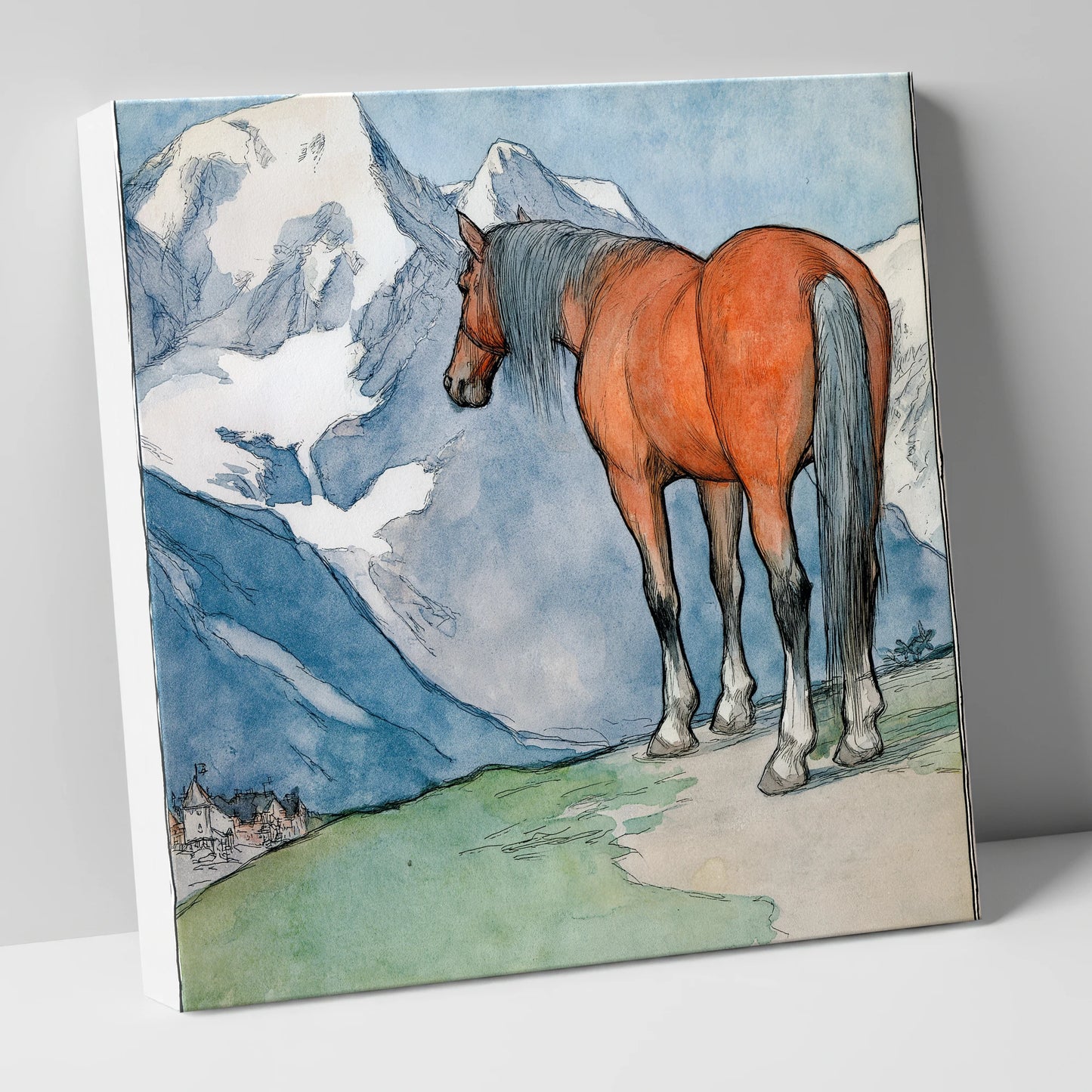 The Mountain Sentinel horse landscape canvas wall art